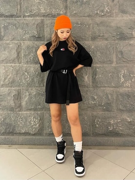 「tommy jeans（トミー ジーンズ）のアイテム」を使った、公式TOMMY HILFIGERさん（レディース・158cm）の夏コーディネート