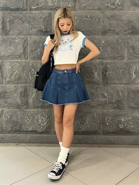 「tommy jeans（トミー ジーンズ）のアイテム」を使った、公式TOMMY HILFIGERさん（レディース・158cm）の夏コーディネート