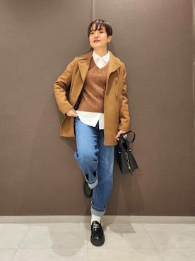 「TOMMY HILFIGER（トミーヒルフィガー）のアイテム」を使った、公式TOMMY HILFIGERさん（レディース・163cm）の冬コーディネート