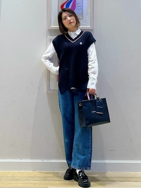 「TOMMY HILFIGER（トミーヒルフィガー）のアイテム」を使った、公式TOMMY HILFIGERさん（レディース・158cm）の冬コーディネート
