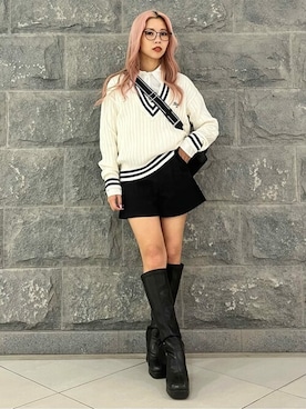 公式TOMMY HILFIGERさん（レディース・158cm）の冬コーディネート