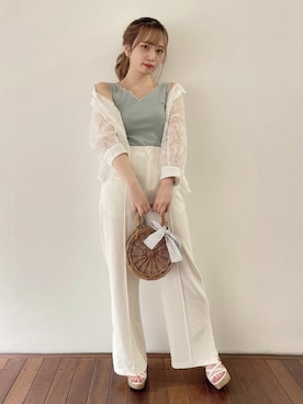 「MIIA（ミーア）のアイテム（パンツ）」を使った、MIIAさん（レディース・156cm）の夏コーディネート