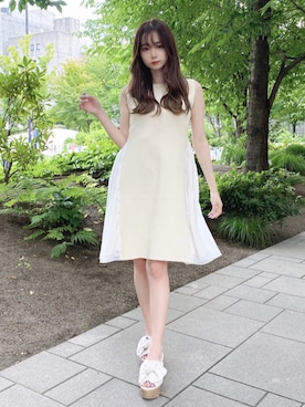「ミニワンピ」｜MIIAさん（レディース・152cm）の夏コーディネート