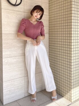 「MIIA（ミーア）のアイテム（パンツ）」を使った、MIIAさん（レディース・164cm）の夏コーディネート