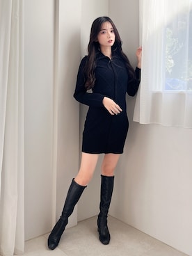 「フルジップ」｜MIIAさん（レディース・152cm）の冬コーディネート