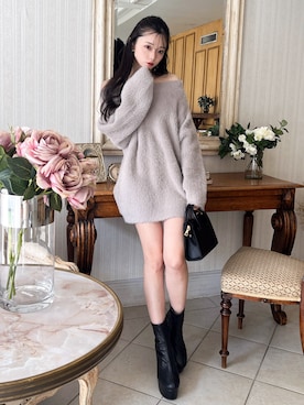 「ミーア」｜「アイテム（ワンピース/ドレス）」を使った、MIIAさん（レディース・152cm）の冬コーディネート