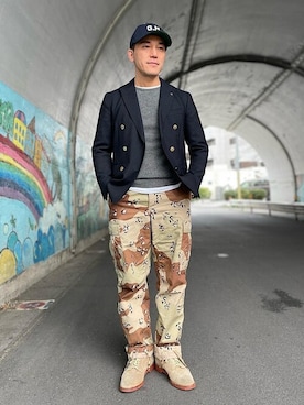 「Munsingwear（マンシングウェア）のアイテム（帽子）」を使った、Penguin by Munsingwearさん（メンズ・173cm）の春コーディネート