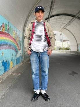 「Munsingwear（マンシングウェア）のアイテム（帽子）」を使った、Penguin by Munsingwearさん（メンズ・168cm）の春コーディネート