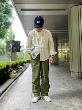 「Munsingwear（マンシングウェア）のアイテム（帽子）」を使った、Penguin by Munsingwearさん（メンズ・168cm）の夏コーディネート