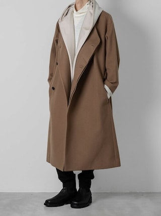 ato（アトウ）の「NO COLLAR BELTED COAT（ステンカラーコート）」 - WEAR