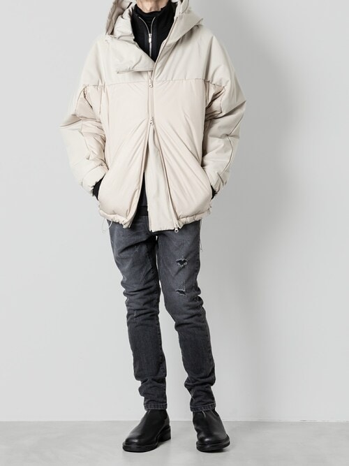 TaylorMade 高機能 ダブルジップ ブルゾン ジャケット L ベージュ セール】DOUBLE ZIP PADDED BLOUSON（ミリタリージャケット）｜ato