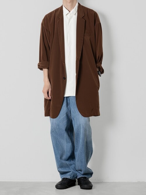 ATO（アトウ） シャツ OPEN COLLAR SHIRTS WITH PLEATS メンズ