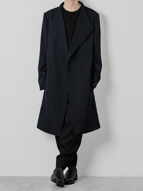 黒 コットン チェスターコート ユニクロ公式 | カシミヤブレンドオーバーサイズチェスターコート