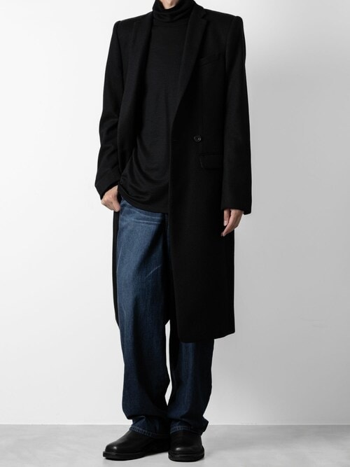 アトウ　チェスターコート　ブラック ADJUSTABLE CHESTER COAT（チェスターコート）｜ato（アトウ）の