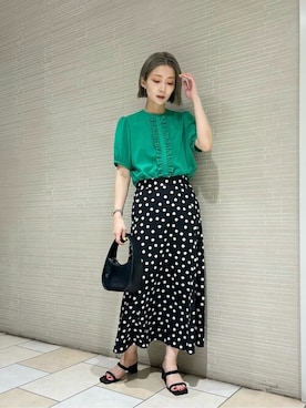 「UNITED ARROWS（ユナイテッドアローズ）のアイテム（ハンドバッグ）」を使った、仲（naka）さん（レディース・163cm）の夏コーディネート