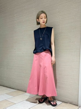 「IRIS47（イリスフォーセブン）のアイテム（イヤリング）」を使った、仲（naka）さん（レディース・163cm）の夏コーディネート