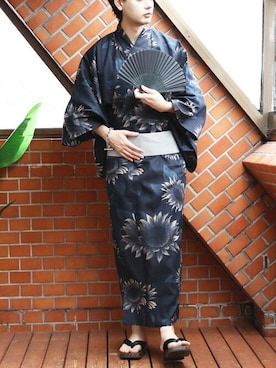 「アイテム（浴衣）」を使った、Beautiful Harmonyさん（メンズ・173cm）の夏コーディネート