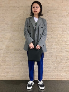 「＋81BRANCA（ハチイチブランカ）のアイテム」を使った、坂巻さん（レディース・158cm）の春コーディネート