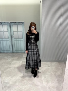 「ドッキングワンピース」｜yuriaさん（レディース・164cm）の秋コーディネート