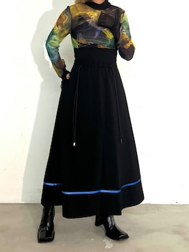 「メロートップス」｜「アイテム（スカート）」を使った、CASANE/カサネさん（レディース・152cm）の冬コーディネート