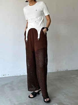 「アイテム（サンダル）」を使った、CASANE/カサネさん（レディース・170cm）の夏コーディネート