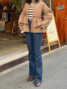 「titivate（ティティベイト）のアイテム（ブルゾン）」を使った、titivateさん（レディース・157cm）の冬コーディネート