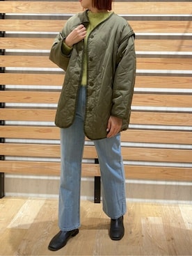 「titivate（ティティベイト）のアイテム（ノーカラージャケット）」を使った、titivateさん（レディース・168cm）の冬コーディネート