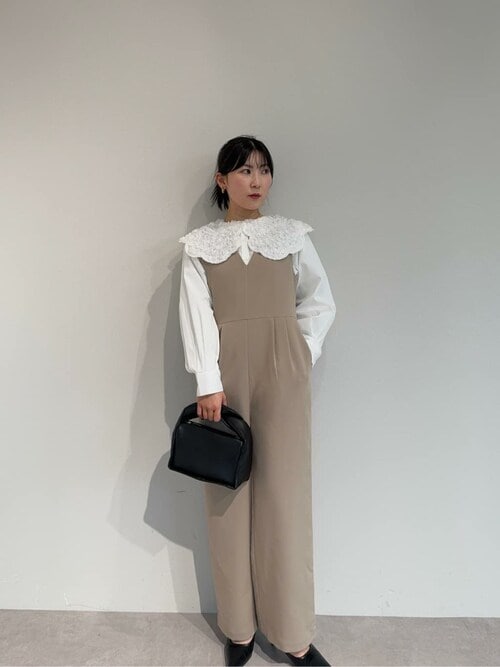 タック入りvネックオールインワン セール】タック入りVネックオールインワン（つなぎ