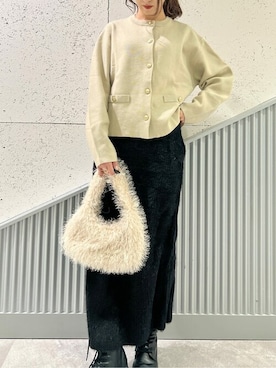 「titivate（ティティベイト）のアイテム（ハンドバッグ）」を使った、titivateさん（レディース・155cm）の冬コーディネート