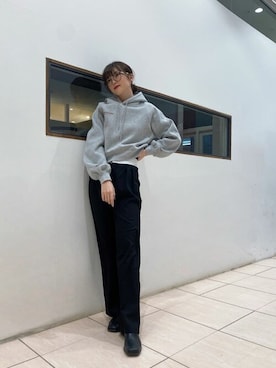 「titivate（ティティベイト）のアイテム（パーカー）」を使った、titivateさん（レディース・164cm）の冬コーディネート