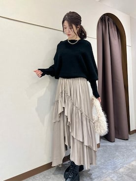 「titivate（ティティベイト）のアイテム（ハンドバッグ）」を使った、titivateさん（レディース・155cm）の冬コーディネート