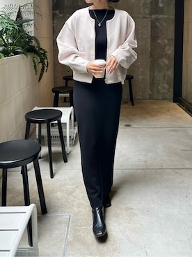 「titivate（ティティベイト）のアイテム（ブルゾン）」を使った、titivateさん（レディース・163cm）の冬コーディネート