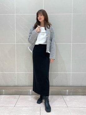 「titivate（ティティベイト）のアイテム（ノーカラージャケット）」を使った、titivateさん（レディース・165cm）の春コーディネート