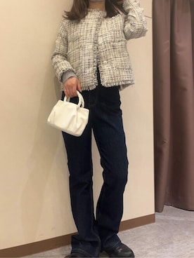 「titivate（ティティベイト）のアイテム（ノーカラージャケット）」を使った、titivateさん（レディース・152cm）の春コーディネート