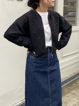 「titivate（ティティベイト）のアイテム（ブルゾン）」を使った、titivateさん（レディース・159cm）の春コーディネート