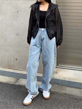 「titivate（ティティベイト）のアイテム（ブルゾン）」を使った、titivateさん（レディース・159cm）の春コーディネート