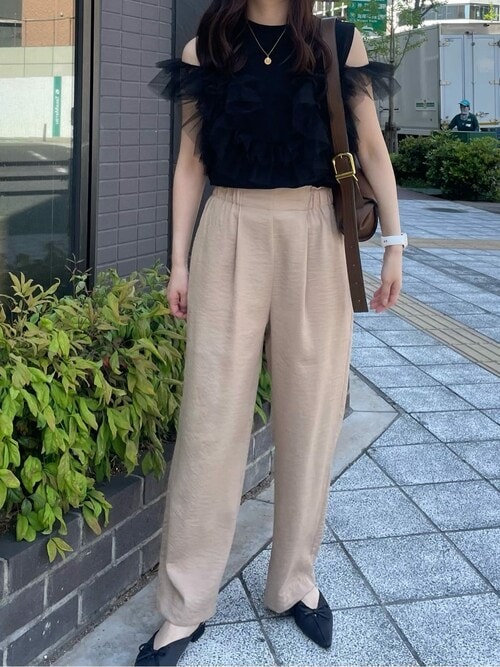 タック入りリラックスワイドパンツ（その他パンツ）｜titivate