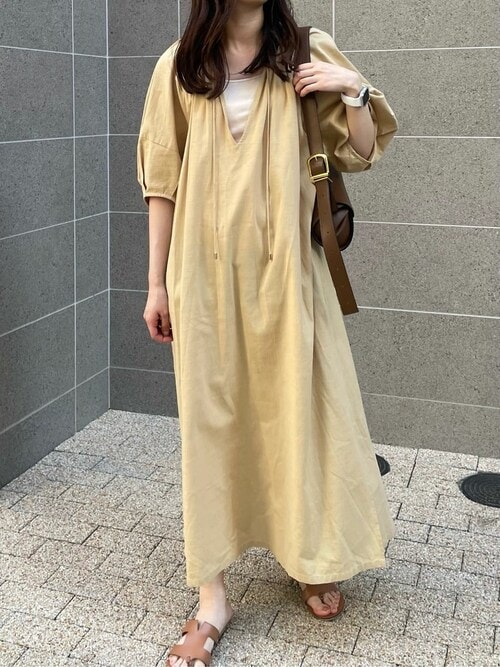 【オンラインショップ】 カフタン風バルーンスリーブワンピース（ワンピース）｜titivate ワンピース