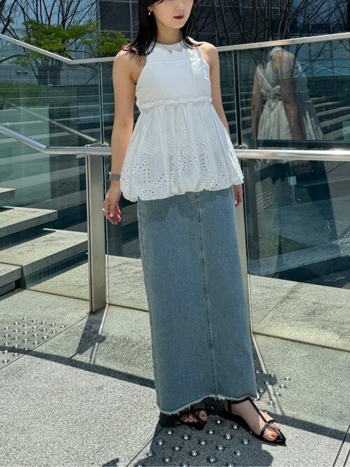 コットン刺繍レースキャミソールトップス（キャミソール）｜titivate