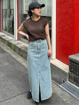 「titivate（ティティベイト）のアイテム（帽子）」を使った、titivateさん（レディース・157cm）の夏コーディネート