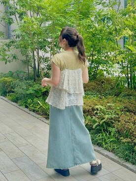 「titivate（ティティベイト）のアイテム（キャミソール）」を使った、titivateさん（レディース・152cm）の夏コーディネート