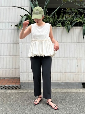 「titivate（ティティベイト）のアイテム（帽子）」を使った、titivateさん（レディース・164cm）の夏コーディネート