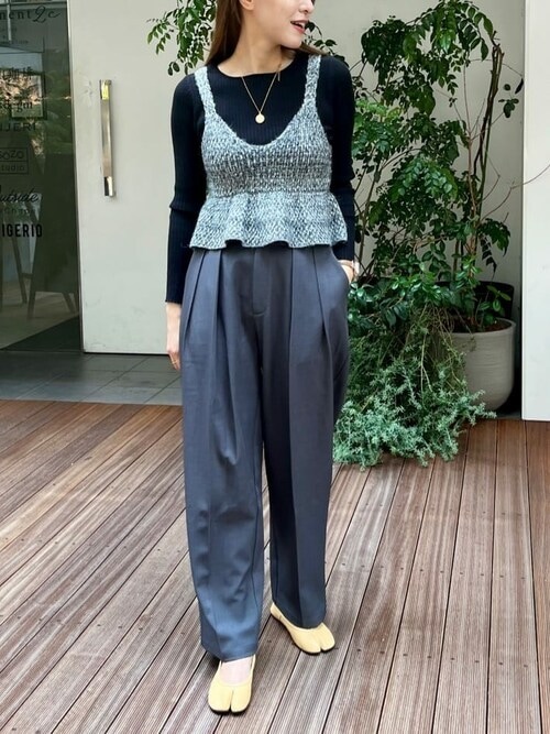 ペプラムニットビスチェ（キャミソール）｜titivate（ティティベイト