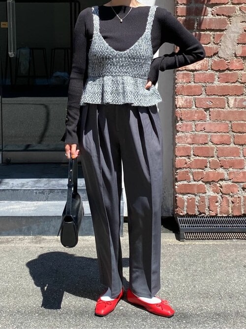 ペプラムニットビスチェ（キャミソール）｜titivate（ティティベイト