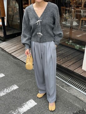 titivateさんの「インタックセンタープレスワイドパンツ」を使ったコーディネート