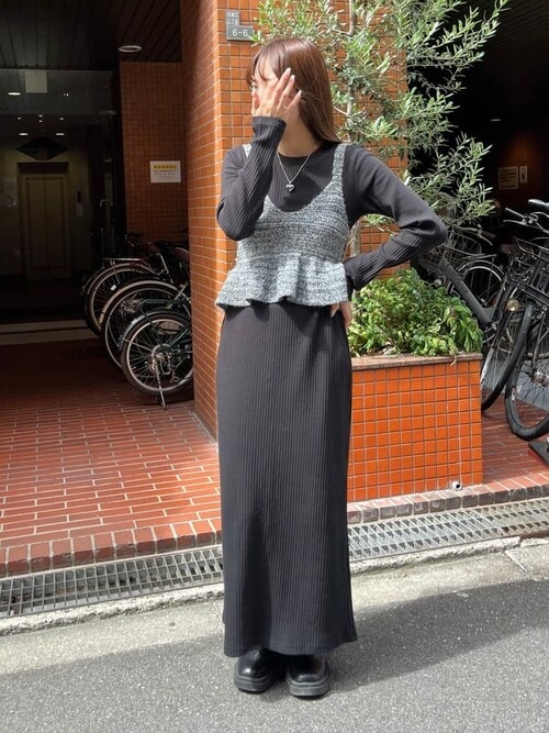 新色追加/2026 SPRING COLLECTION】クルーネックリブワンピース