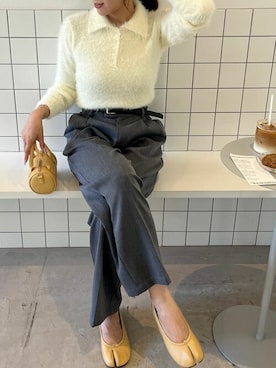 titivateさんの「インタックセンタープレスワイドパンツ」を使ったコーディネート