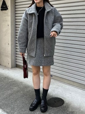 「titivate（ティティベイト）のアイテム（ステンカラーコート）」を使った、titivateさん（レディース・163cm）の秋コーディネート