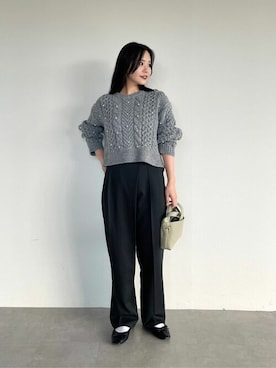 「ラップパンツ」｜「アイテム（スラックス）」を使った、titivateさん（レディース・158cm）の秋コーディネート