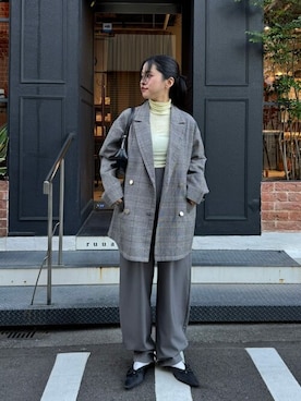Fashion Letter サスペンダー付きハイウェストツイルパンツ